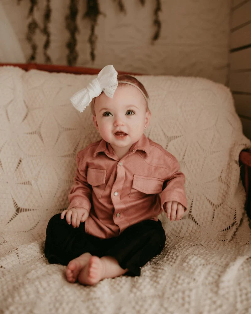 Button Down Shacket - Dusty Rose