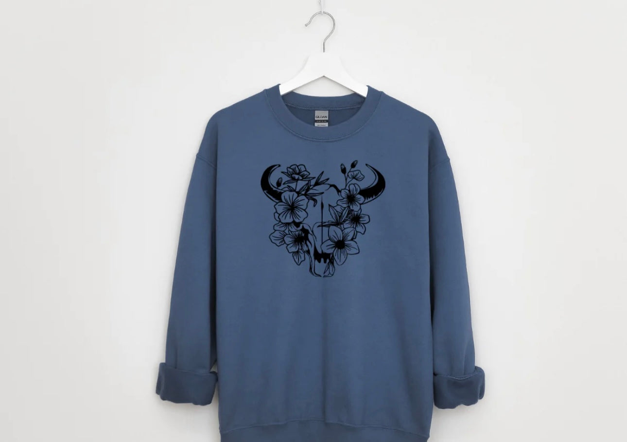 Adult - Screen Print - Floral Skull