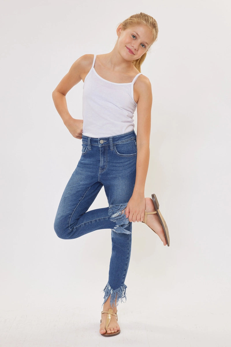 Kancan - High Rise Ankle Skinny Dark Stone Wash