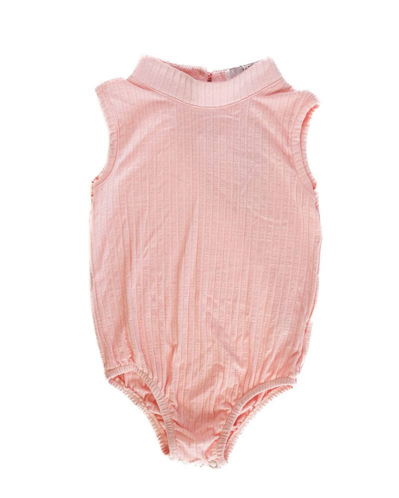 Kenli High Neck Ribbed Leotard - Pretty Pink
