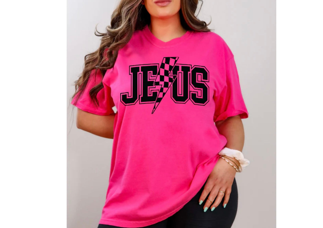 Adult - Screen Print - Jesus Checkered