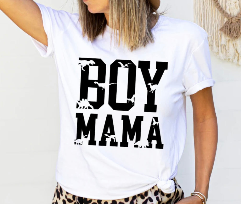 Adult - Screen Print - Boy Mama Dinosaur