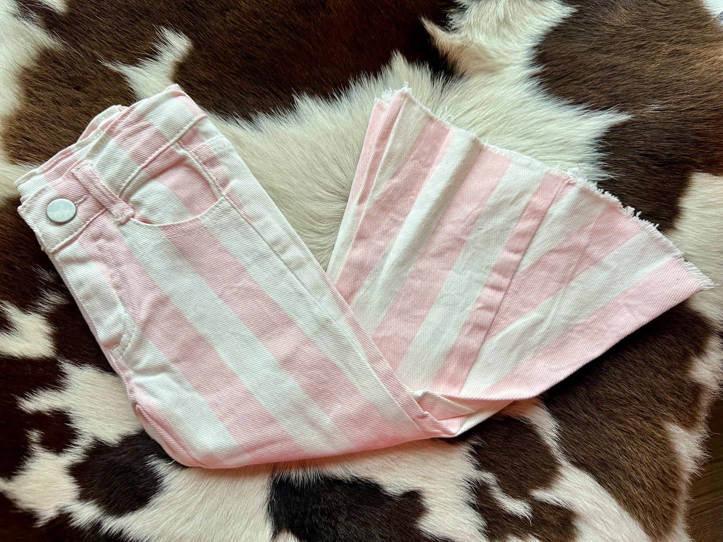 Pink Stripe Girl Denim Bell Pant