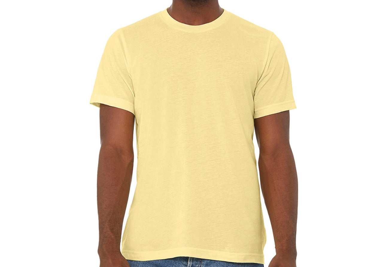 B+C Adult Triblend Short Sleeve Shirt - Pale Yellow
