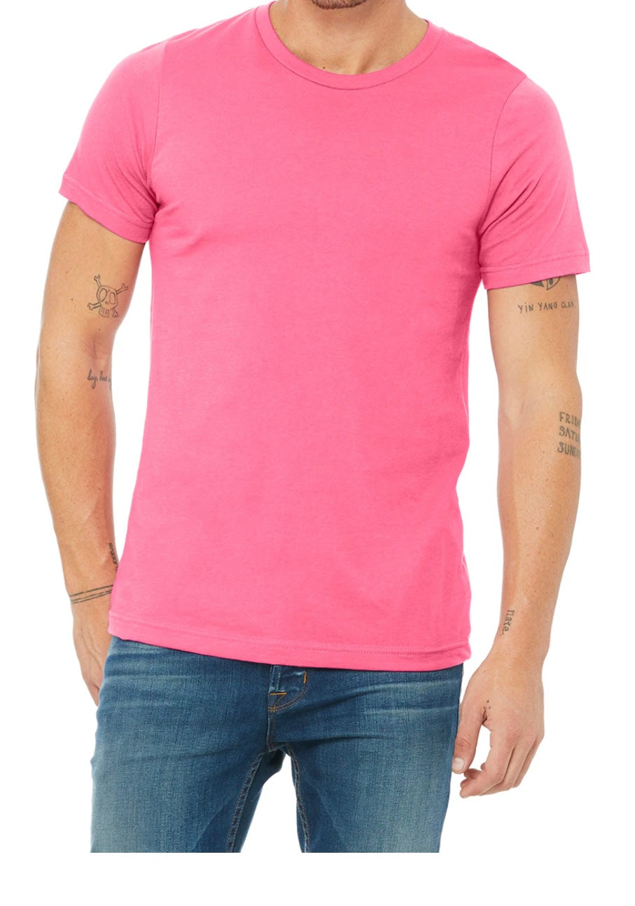 B+C Adult Unisex Jersey Short Sleeve Shirt - Charity Pink