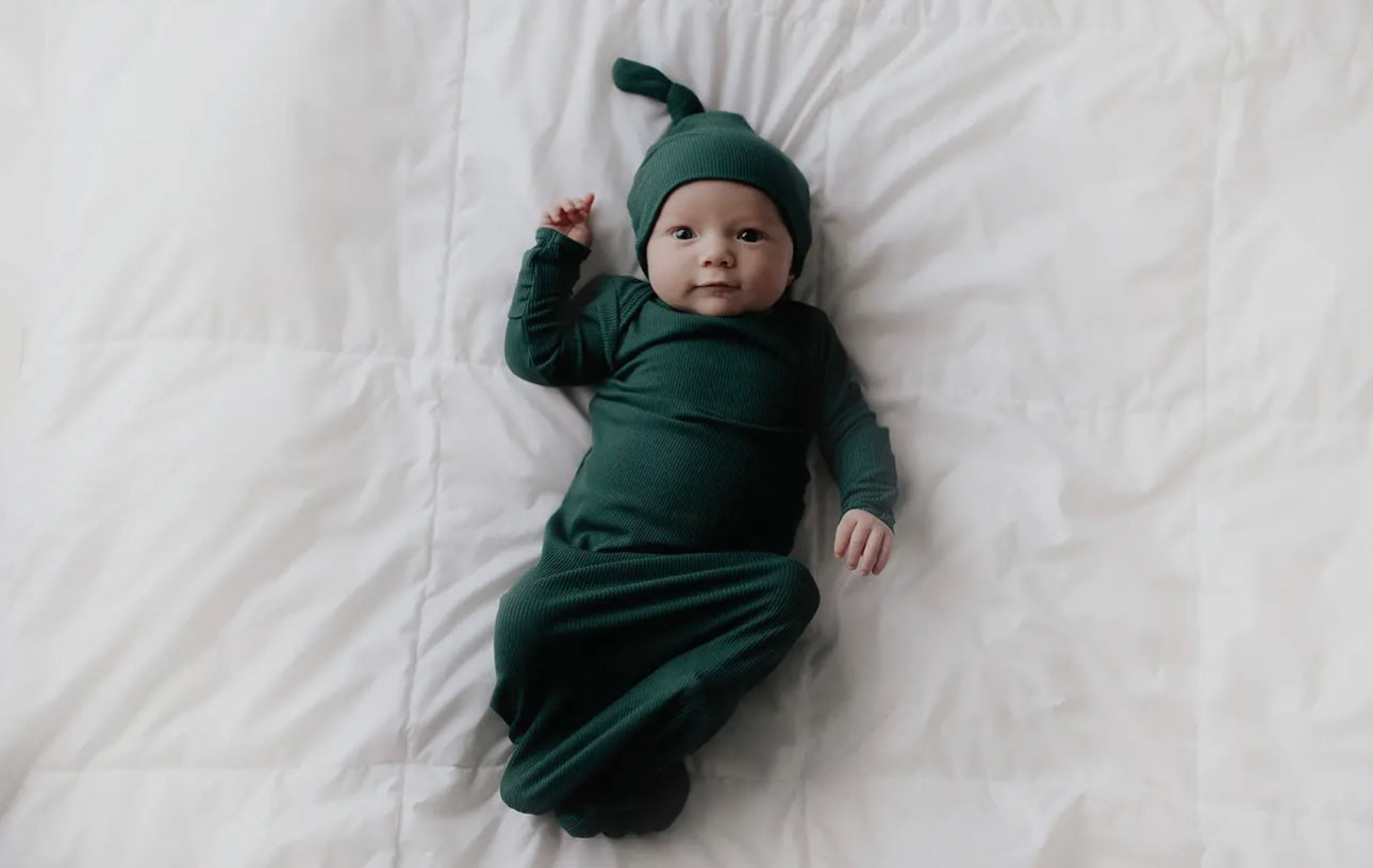 Forest Green Knotted Gown & Hat