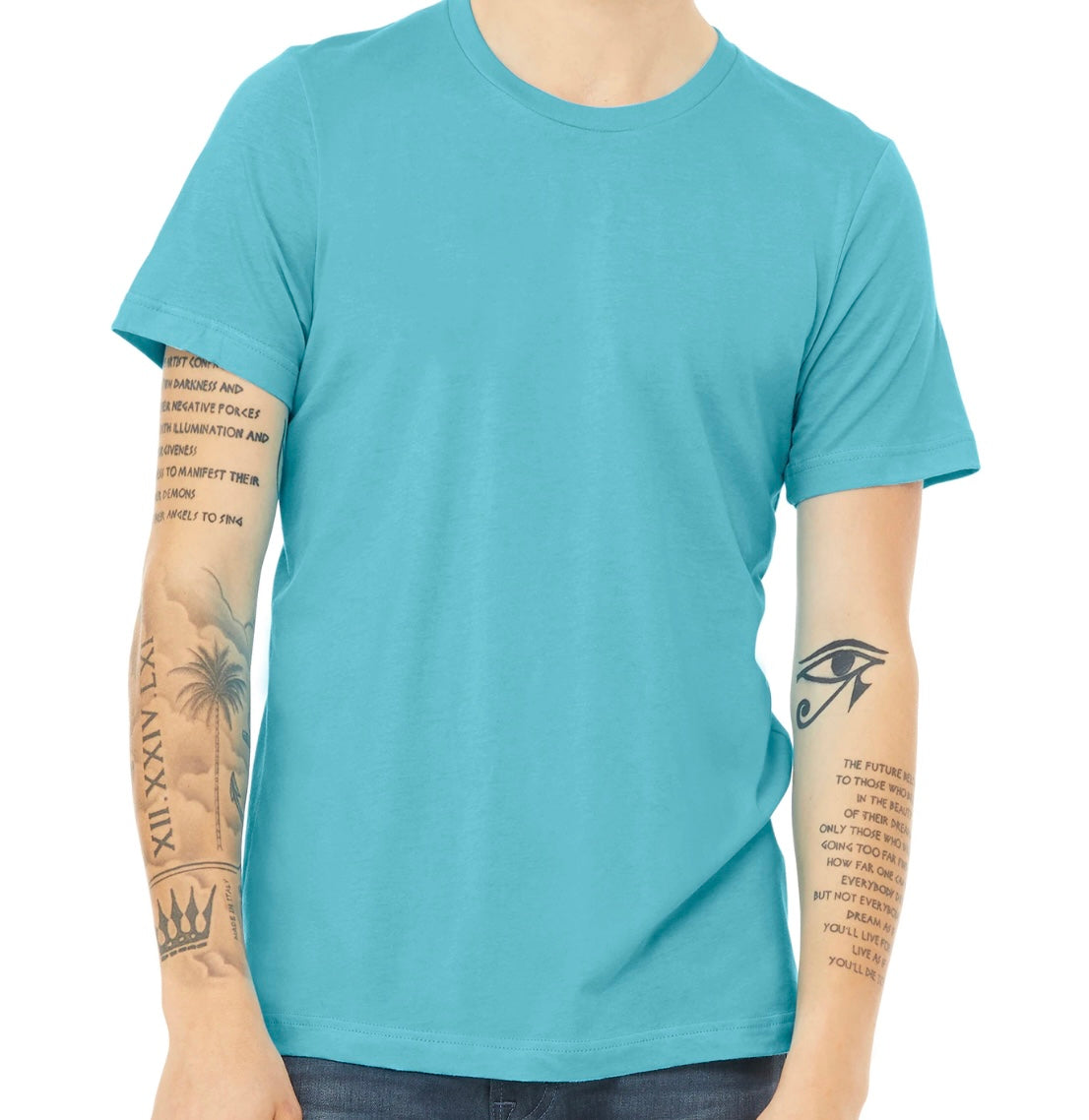 B+C Adult Unisex Jersey Short Sleeve Shirt - Turquoise