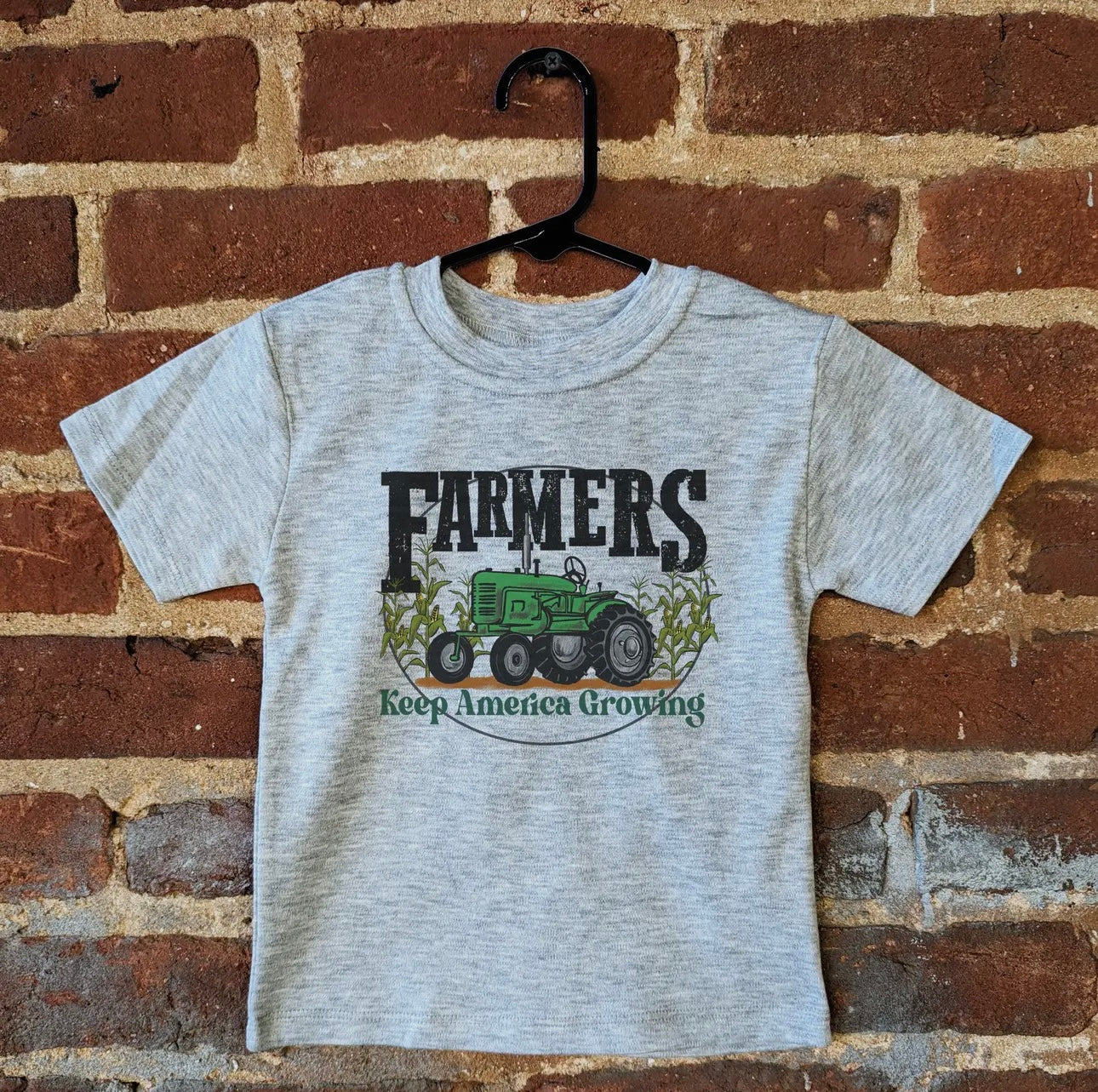 "Farmers Keep America Growing” Toddler Beige Short Sleeve