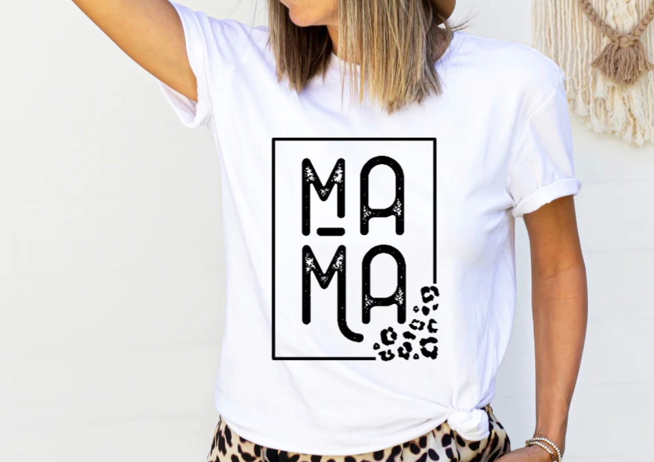 Adult - Screen Print - Mama Square Cheetah