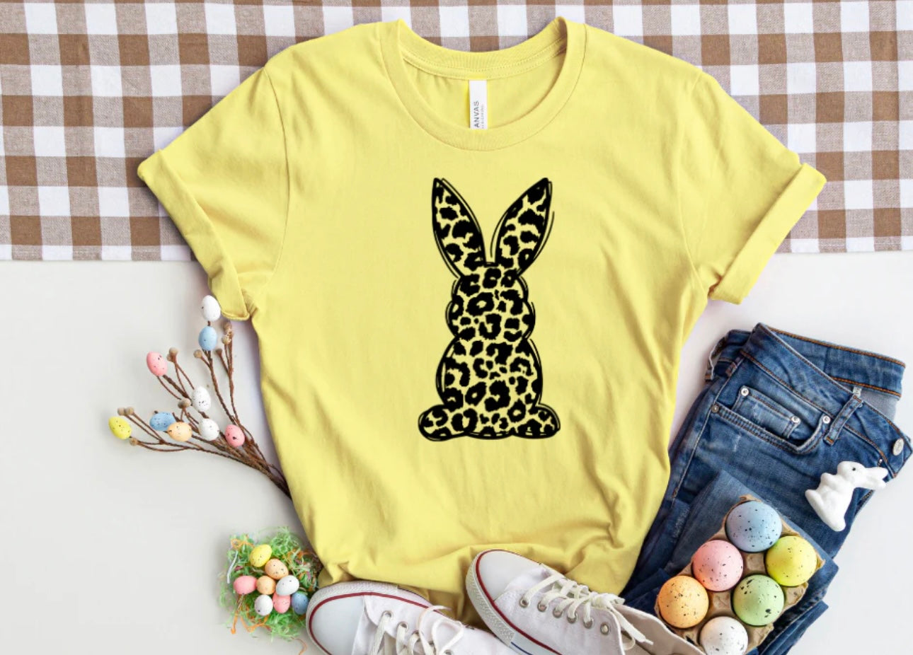 Adult - Screen Print - Cheetah Easter Bunny