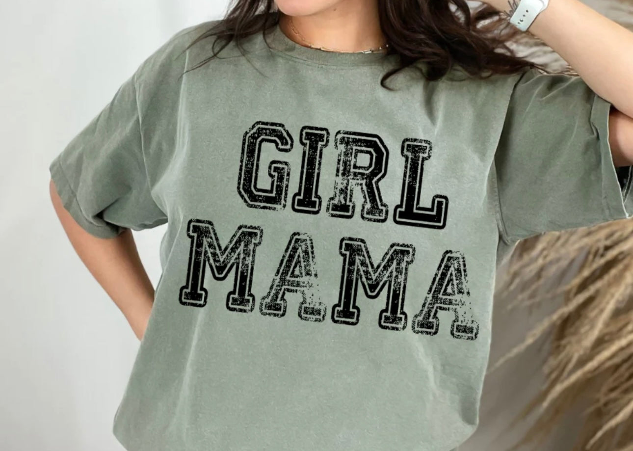 Adult - Screen Print - Girl Mama Distressed Look