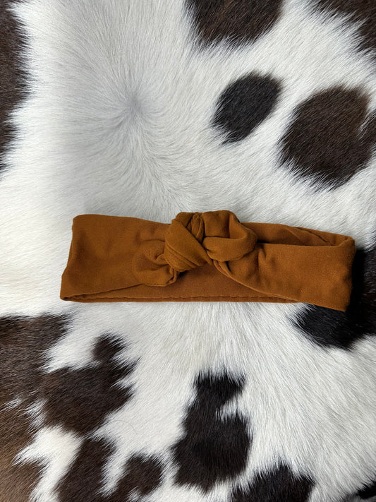 Knot Bow Headband - Cognac