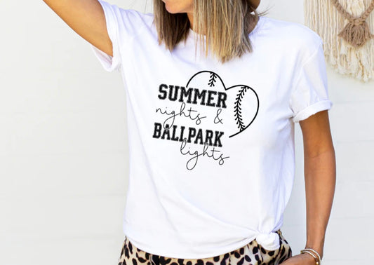 Adult - Screen Print - Summer Nights Ballpark Lights