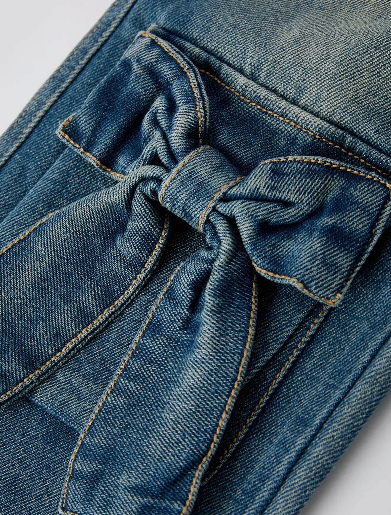 Bow Stretch Wide Leg Girl Jeans