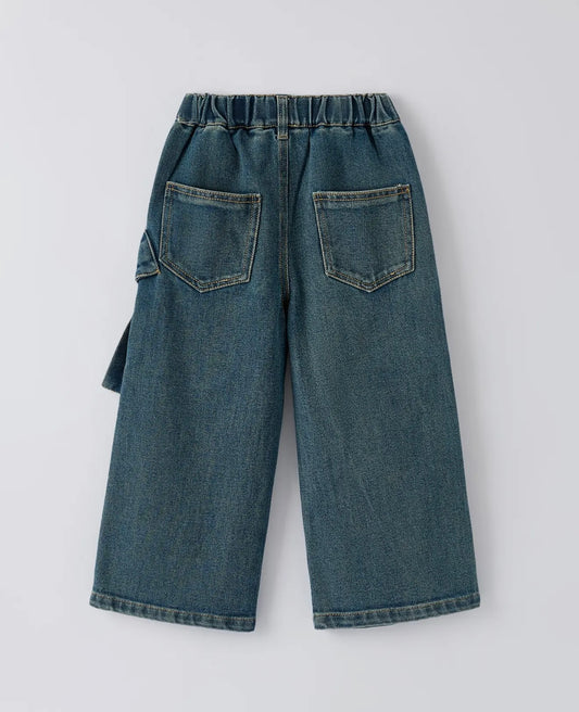 Bow Stretch Wide Leg Girl Jeans