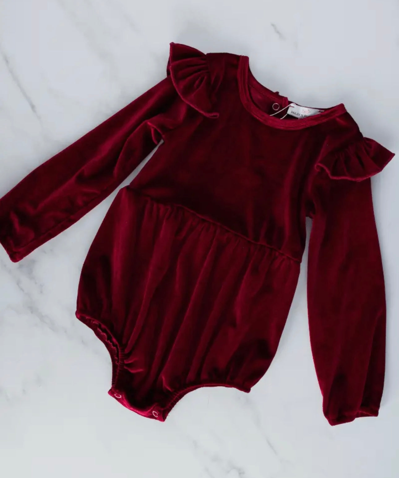 Rhodes Velour Bubble Shorty Romper - Candy Apple Red