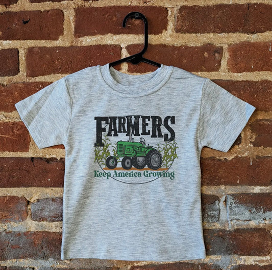 "Farmers Keep America Growing” Toddler Beige Short Sleeve