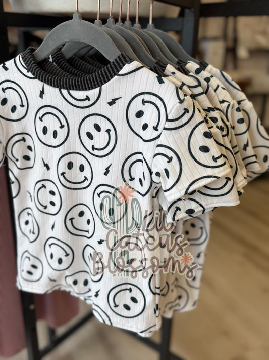 Smiley Face Rib Lounge Tee